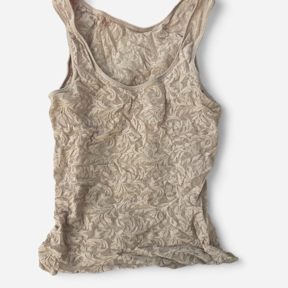 Chic Lace Beige Tank Top